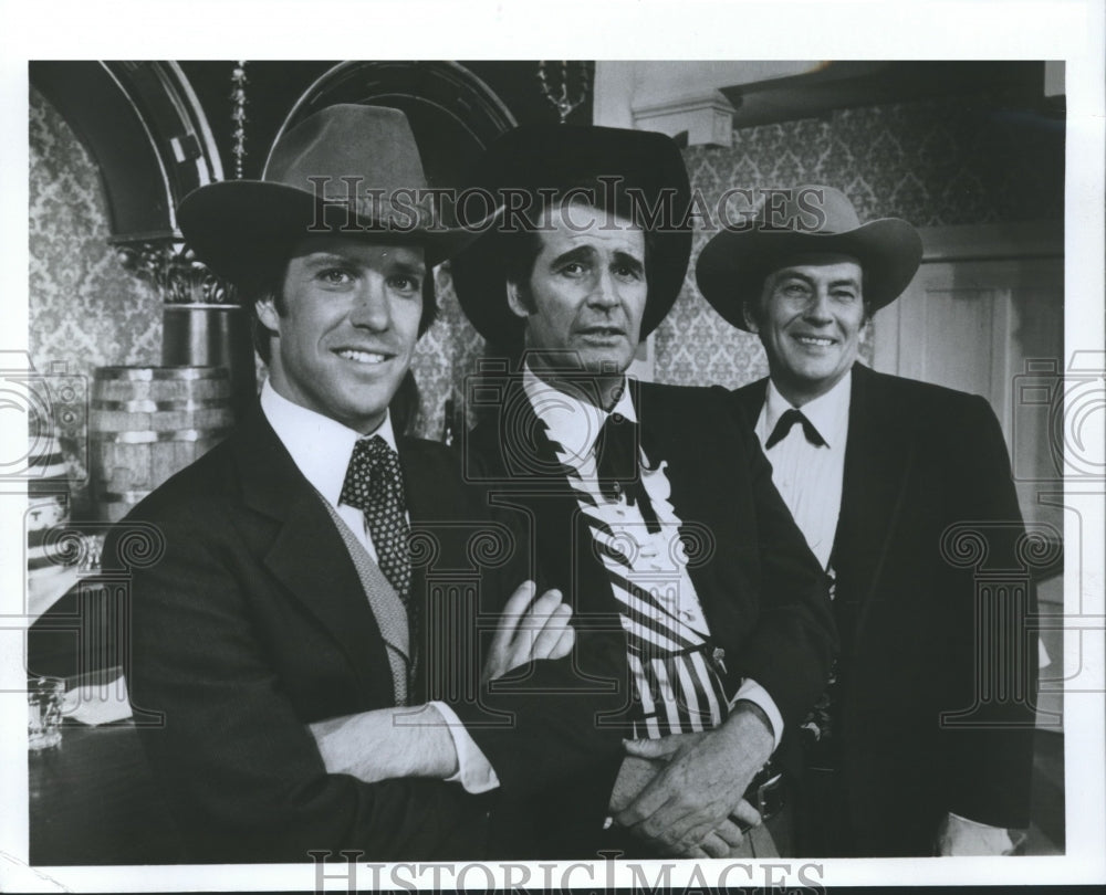 1978, Actors Charles Frank, James Garner and Jack Kelly - mjp14292 - Historic Images