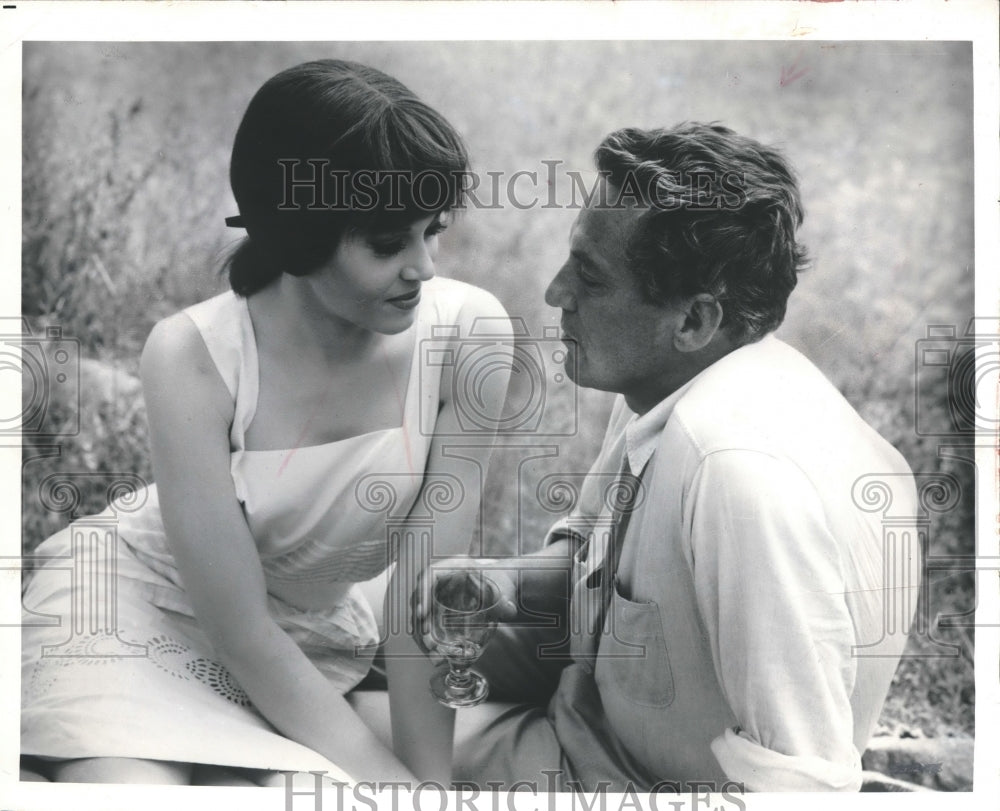 1963, actors, Jane Fonda &amp; Peter Finch &quot;In the Cool of the Day&quot; - Historic Images