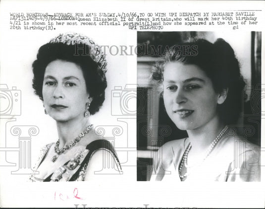 1966, Portraits of Queen Elizabeth II--then and now, London - Historic Images