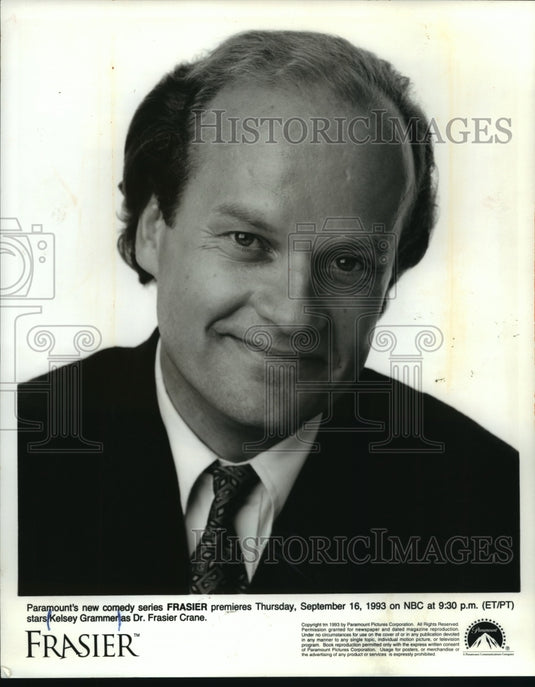 1993 Press Photo Kelsey Grammer stars as Dr. Frasier Crane in "Frasier" - Historic Images