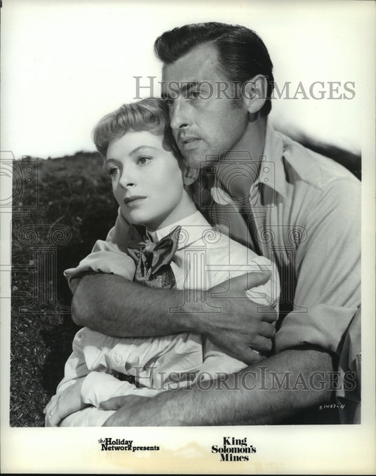 1985 Press Photo actors Deborah Kerr & Stewart Granger in "King Soloman's Mines" - Historic Images