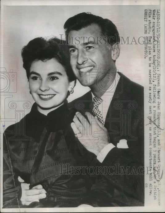 1950 Press Photo Jean Simmons & Stewart Granger announce engagement - mjp14449 - Historic Images