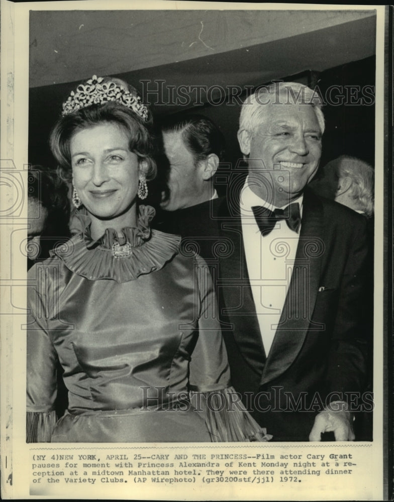1972, Cary Grant with Princess Alexandra of Kent, New York - Historic Images