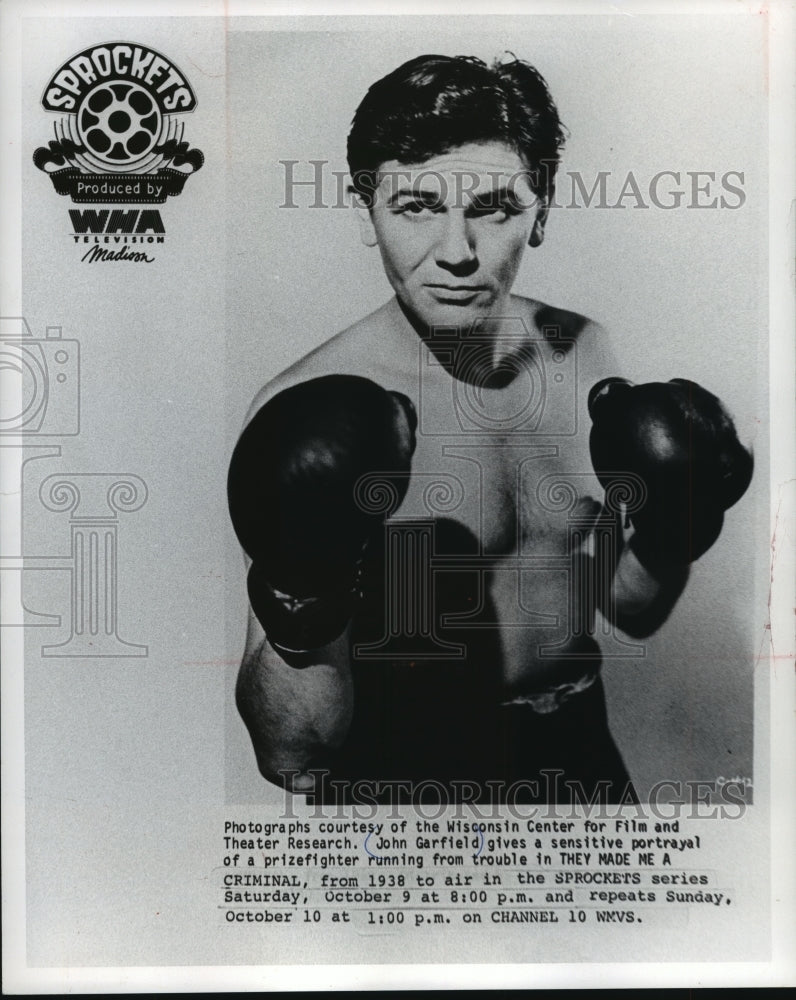 1985, John Garfield portrays prizefighter in They Made Me a Criminal - Historic Images