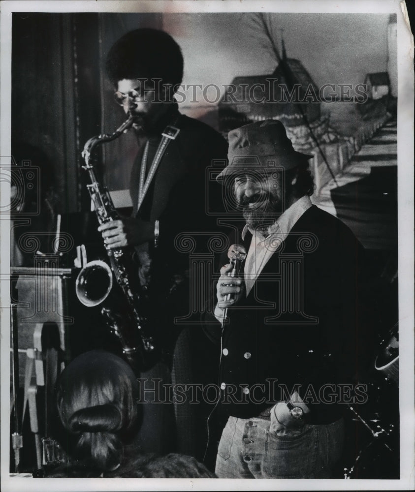 1975, Ken Gerlat &amp; saxophonist Berkley Fudge, Dr. Feelgood Blues Show - Historic Images
