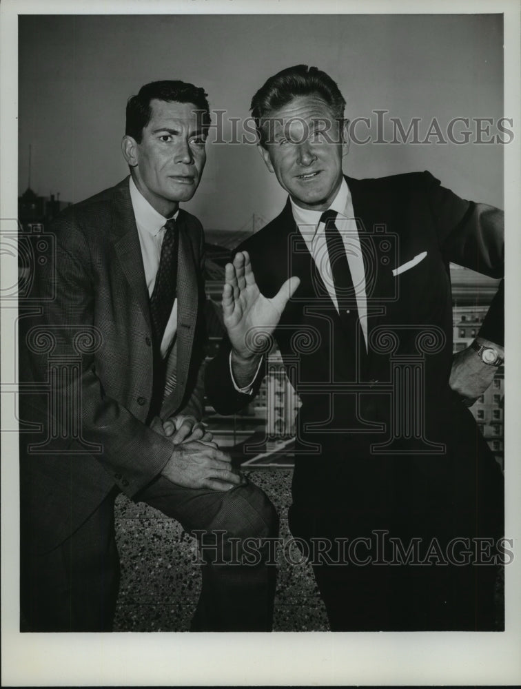 1962, Actor Anthony George with Lloyd Bridges - mjp14620 - Historic Images