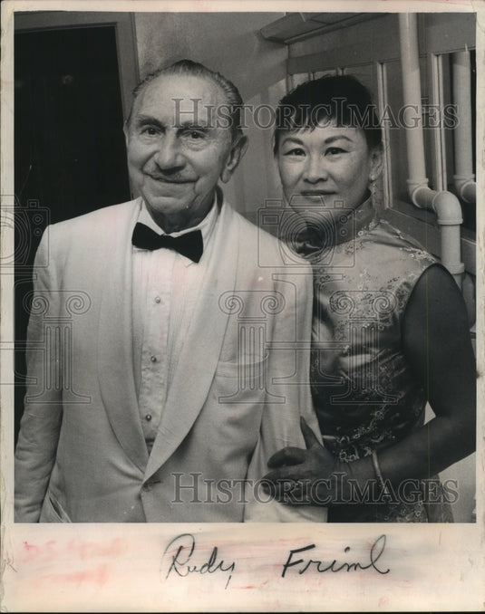 1965, Rudolf Friml, composer, with wife Kay at Oshkosh State - Historic Images