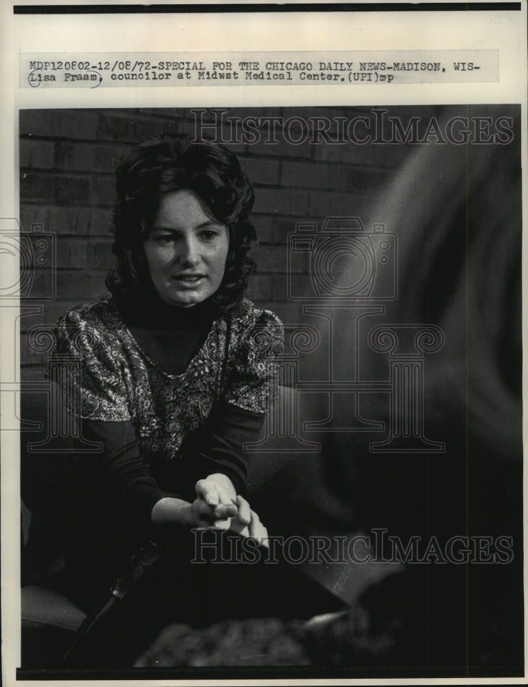1972, Lisa Fraam, councilor at Midwest Medical Center, Wisconsin - Historic Images