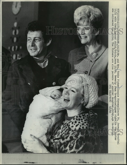 1968, Mr & Mrs Eddie Fisher with new child at St. Joseph's Hospital - Historic Images
