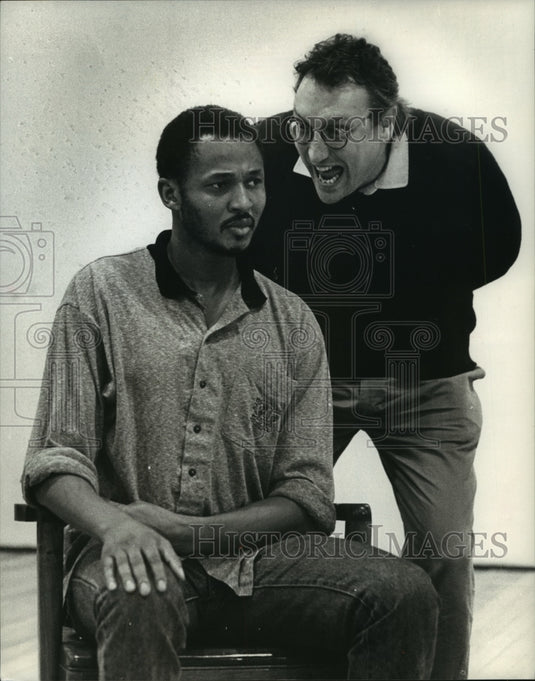 1990, Mike Neville & Robert Barnett rehearse To Kill a Mockingbird - Historic Images