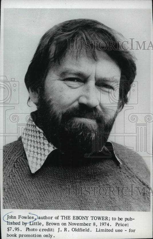1974 Press Photo John Fowles, author of The Ebony Tower. - mjp14965 - Historic Images