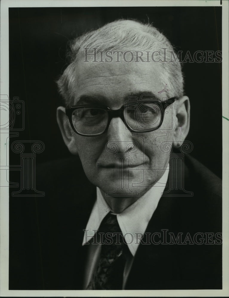 1982, Reuven Frank, president, NBC News. - mjp15022 - Historic Images