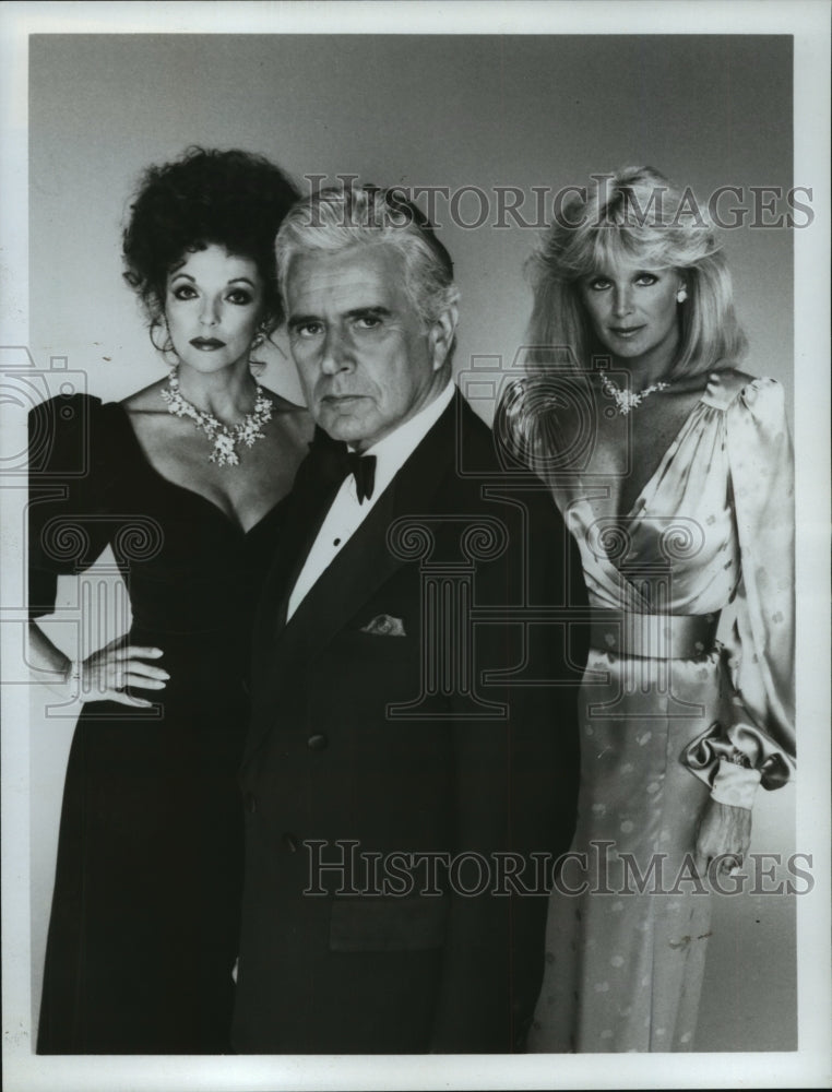 1983 Press Photo United States Actor Joan Collins and John Forsythe - mjp15155 - Historic Images