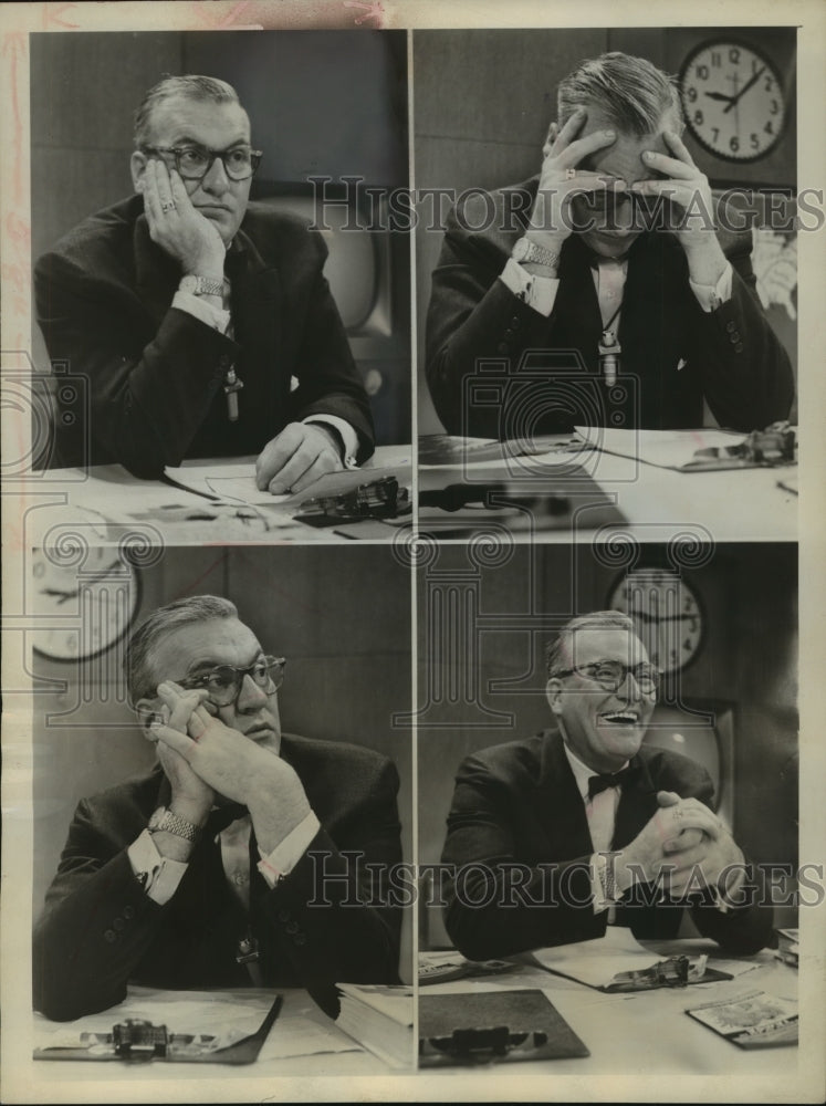 1958 Press Photo Expressions of Dave Garroway during breaks on the &quot;Today&quot; show - Historic Images