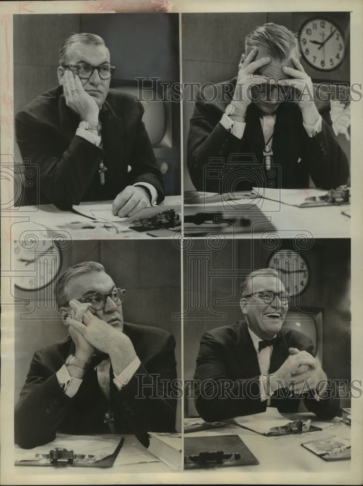 1958 Press Photo Expressions of Dave Garroway during breaks on the "Today" show - Historic Images