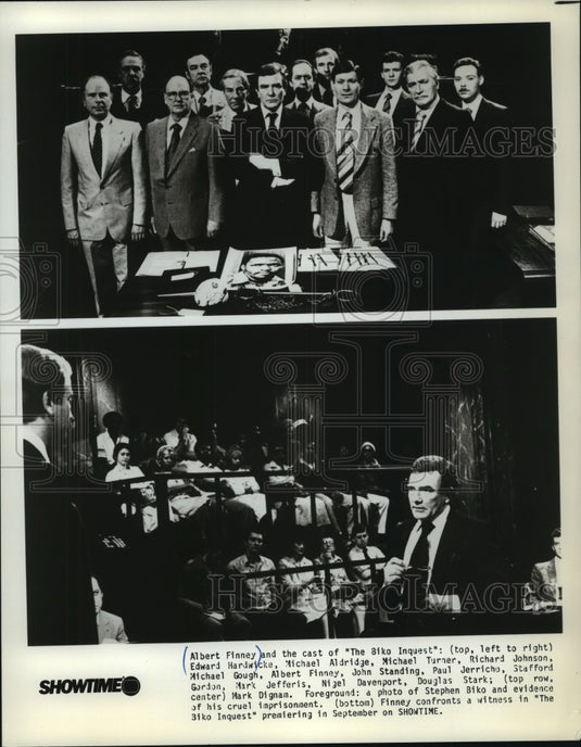 1985, Albert Finney and the cast of The Biko Inquest, on Showtime. - Historic Images