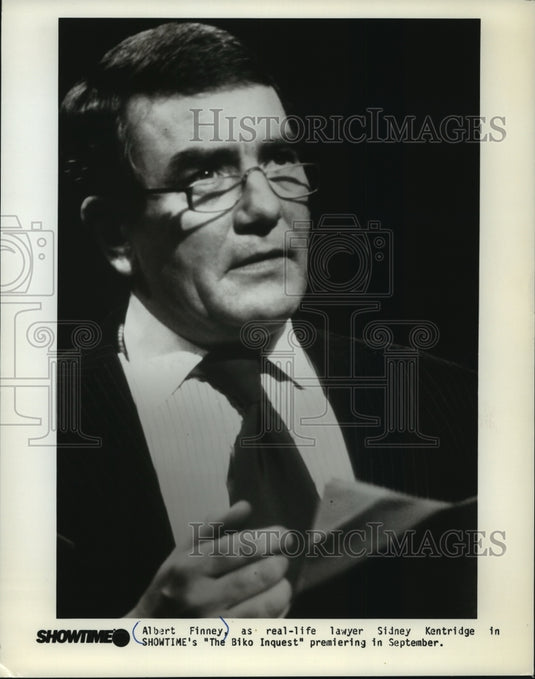 1985, Albert Finney stars in The Biko Inquest, on Showtime. - Historic Images