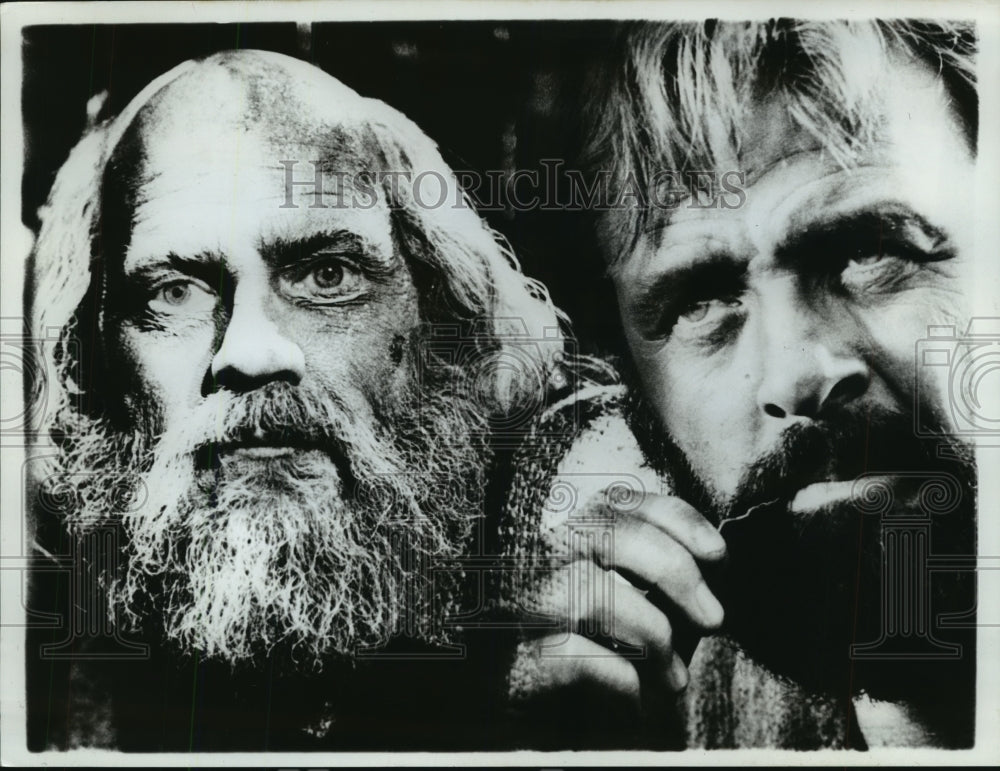 1981, Actors Robert Foxworth, Anthony Hopkins in "Peter & Paul" - Historic Images