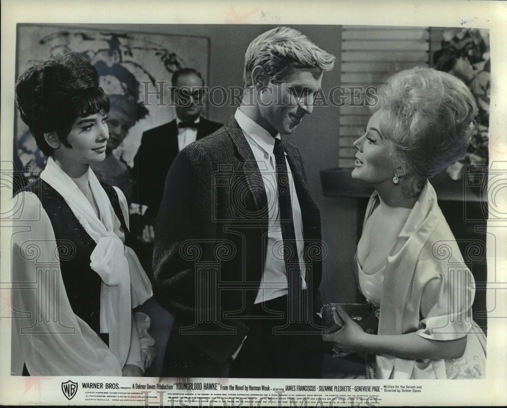 1964, Actors James Franciscus, Suzanne Pleshette & Eva Gabor - Historic Images