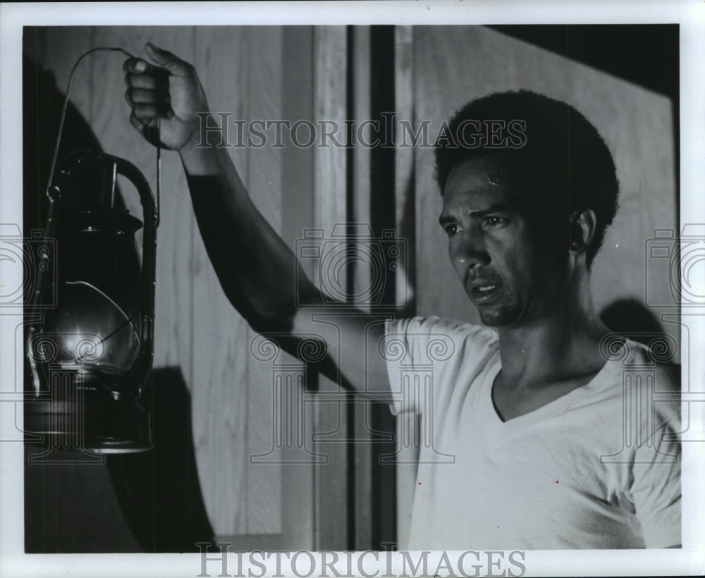 1975, Actor Al Freeman holds lantern - mjp15485 - Historic Images