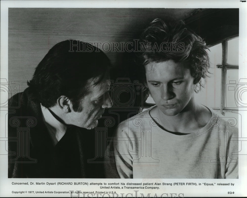 1977 Press Photo Actors Richard Burton &amp; Peter Firth in &quot;Equus&quot; - mjp15522 - Historic Images