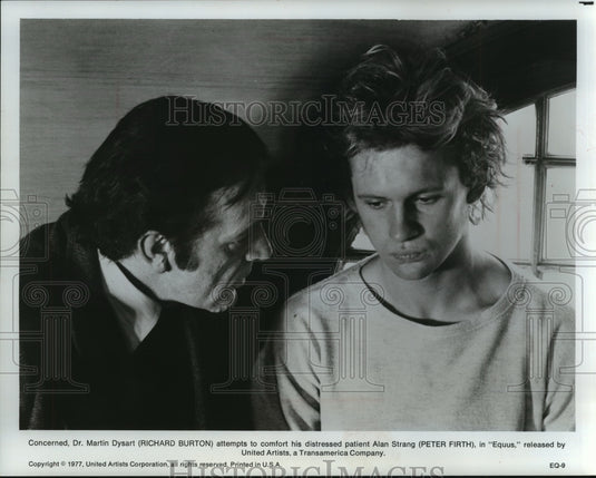 1977 Press Photo Actors Richard Burton & Peter Firth in "Equus" - mjp15522 - Historic Images
