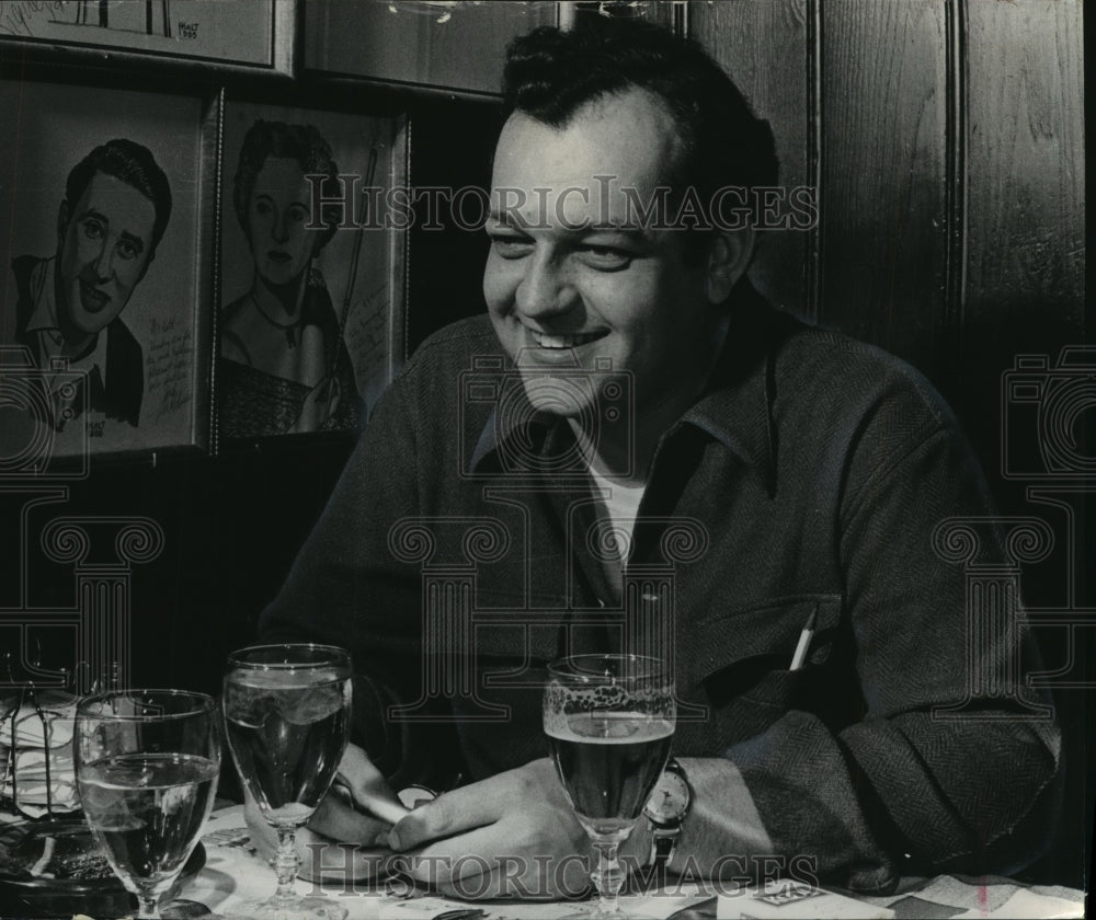 1963, Actor Richard Dysart at Kalt's Restaurant, Wisconsin - Historic Images