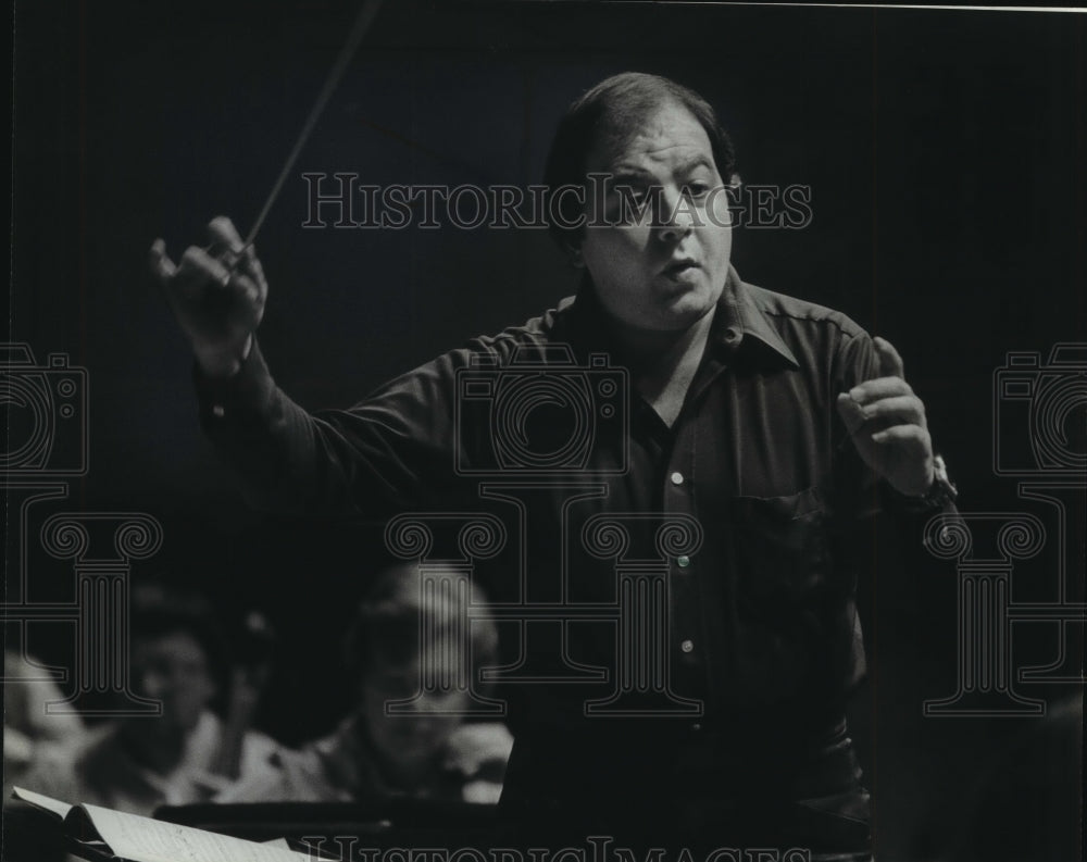 1983, Conductor Daniel Forlano leads the Milwaukee Ballet Orchestra - Historic Images