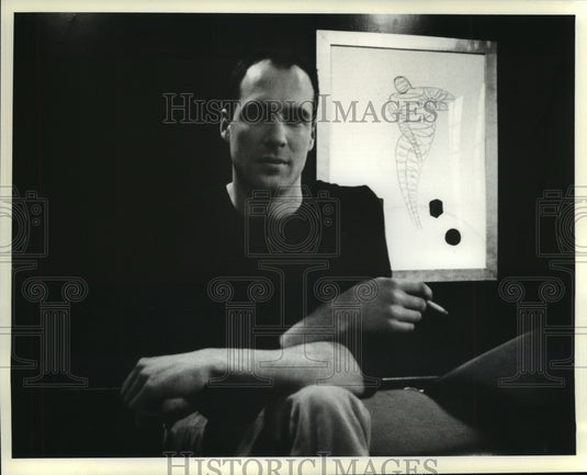 1983, Jedd Garet Smokes Cigarette In His Manhattan Apartment - Historic Images