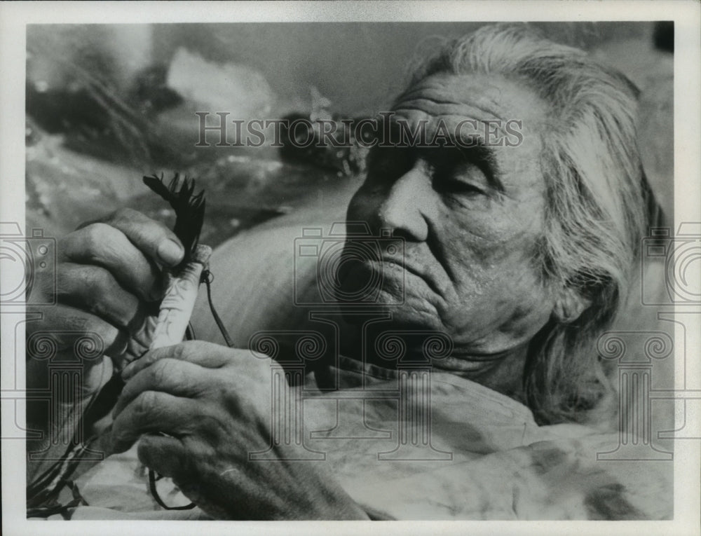 1981, Chief Dan George stars in Shadow of the Hawk. - mjp15639 - Historic Images