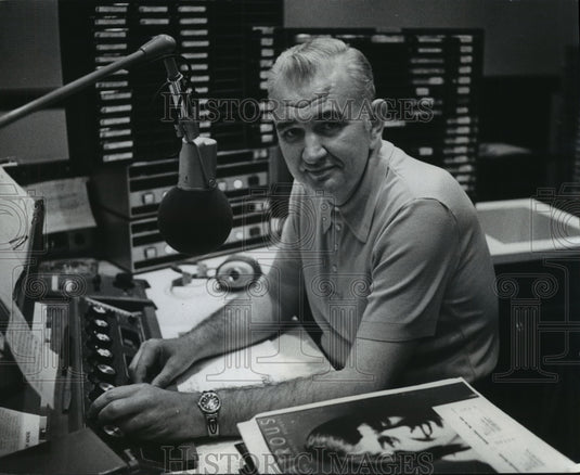 1977, Jazz disc jockey John Grams, "Grams on Jazz" show. - mjp15660 - Historic Images