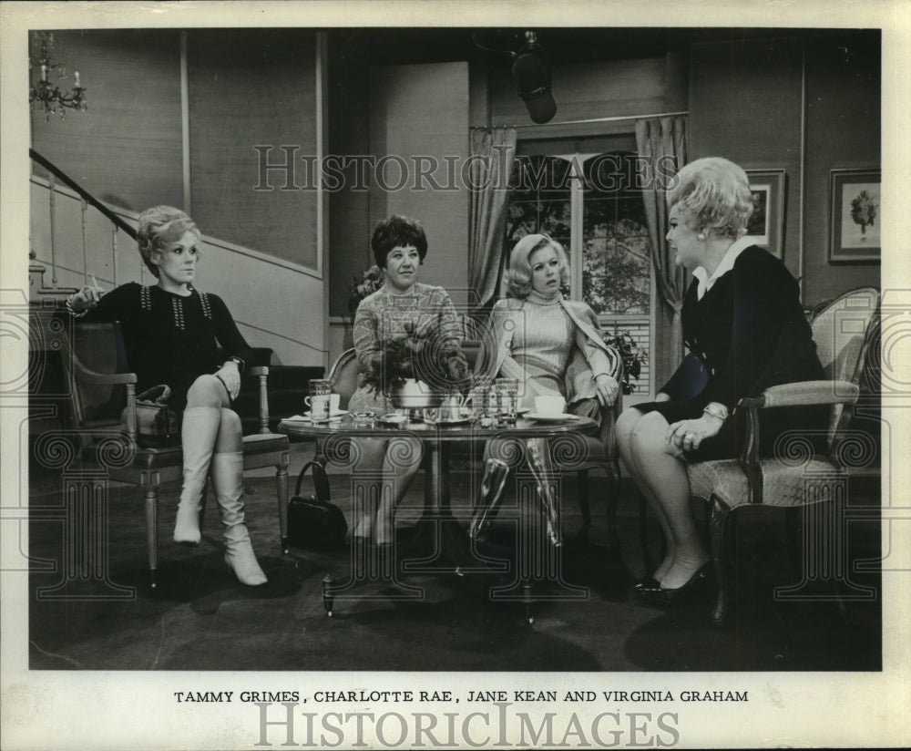 1968, Tammy Grimes, Charlotte Rae, Jane Kean and Virginia Graham. - Historic Images