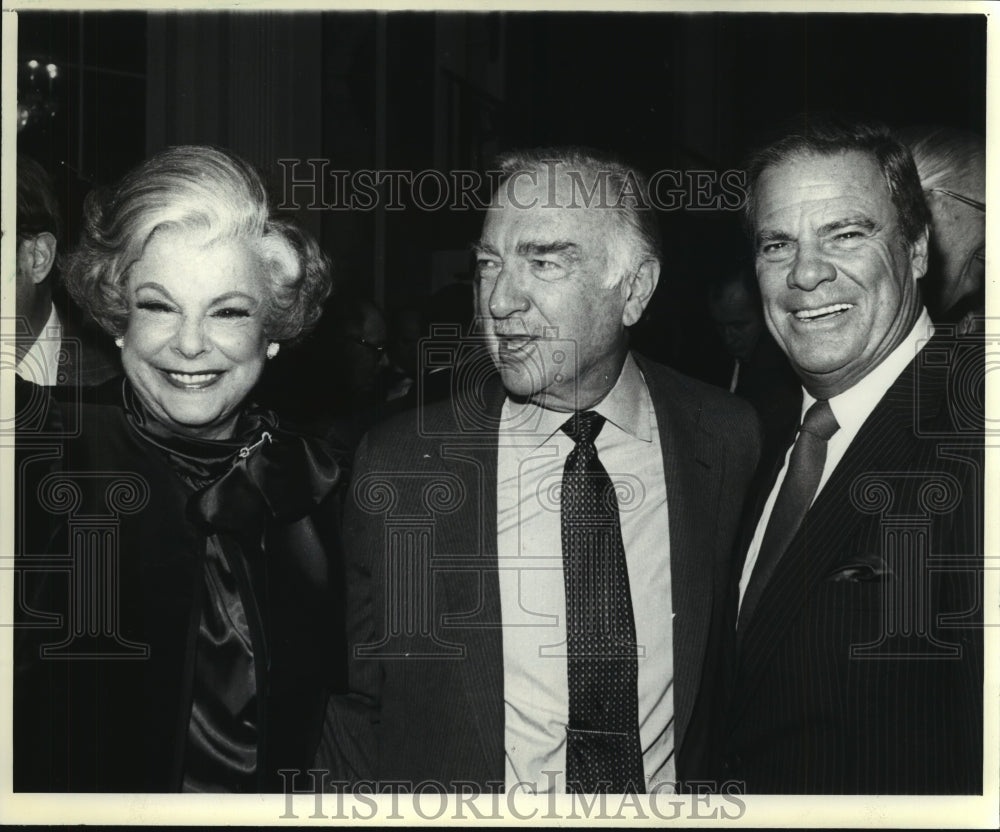 1981 Press Photo New York-Virginia Graham, Walter Cronkite and Bert Parks. - Historic Images