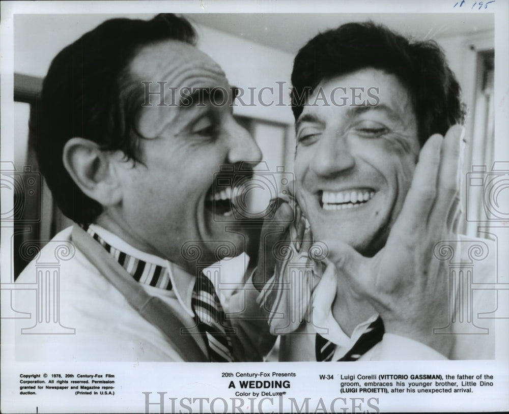 1978, Actors Vittoria Gassman & Luigi Proietti in "A Wedding" - Historic Images