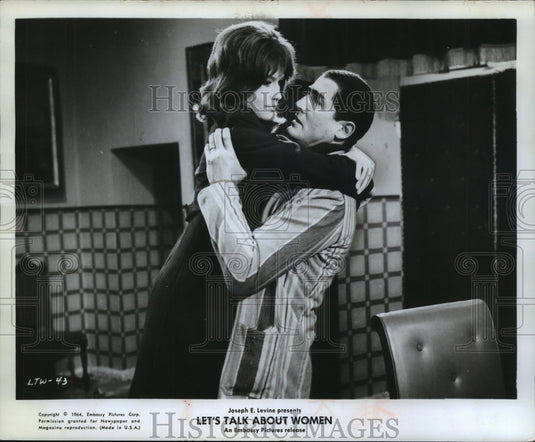 1964, Vittorio Gassman, Sylva Koscina in "Let's Talk About Women" - Historic Images