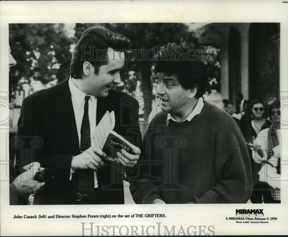 1991, John Cusack &amp; Director Stephen Frears on the The Grifters set - Historic Images