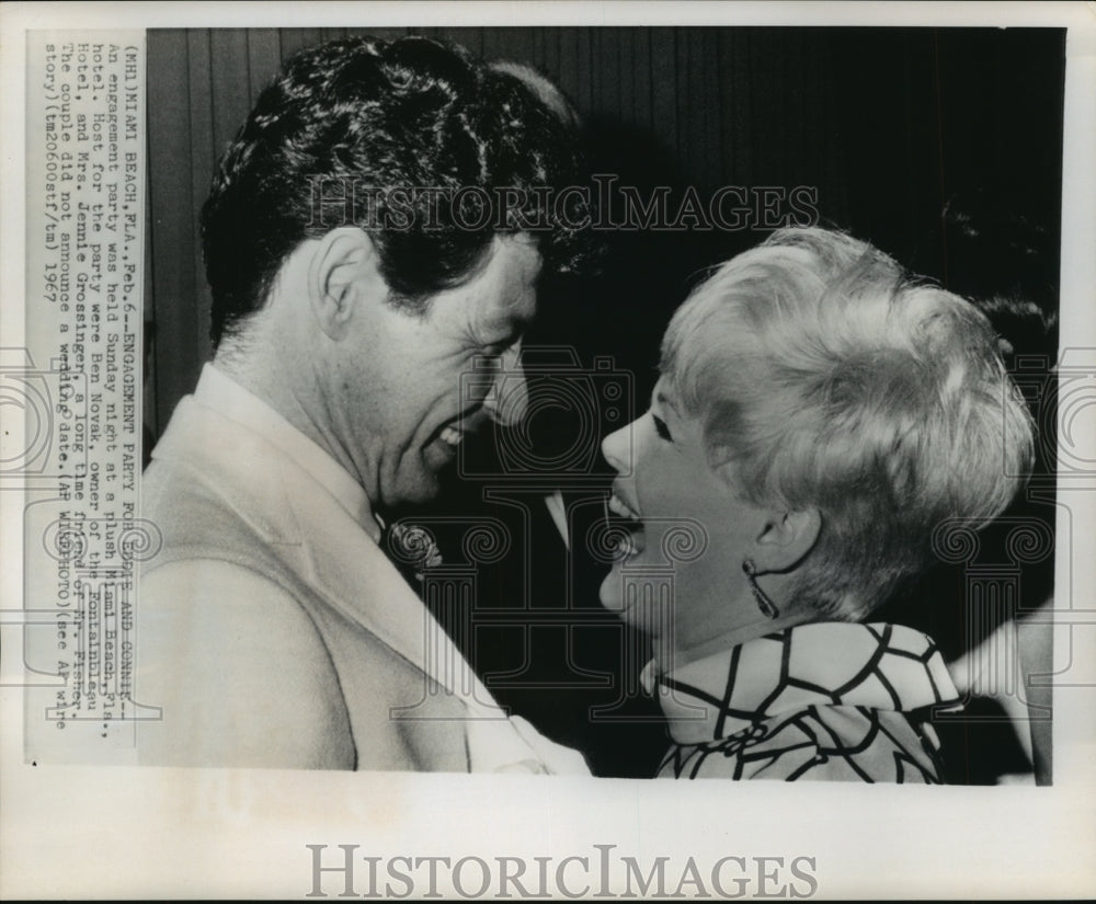 1967 Press Photo Singer Eddie Fisher &amp; Connie Stevens, engagement party, Florida - Historic Images
