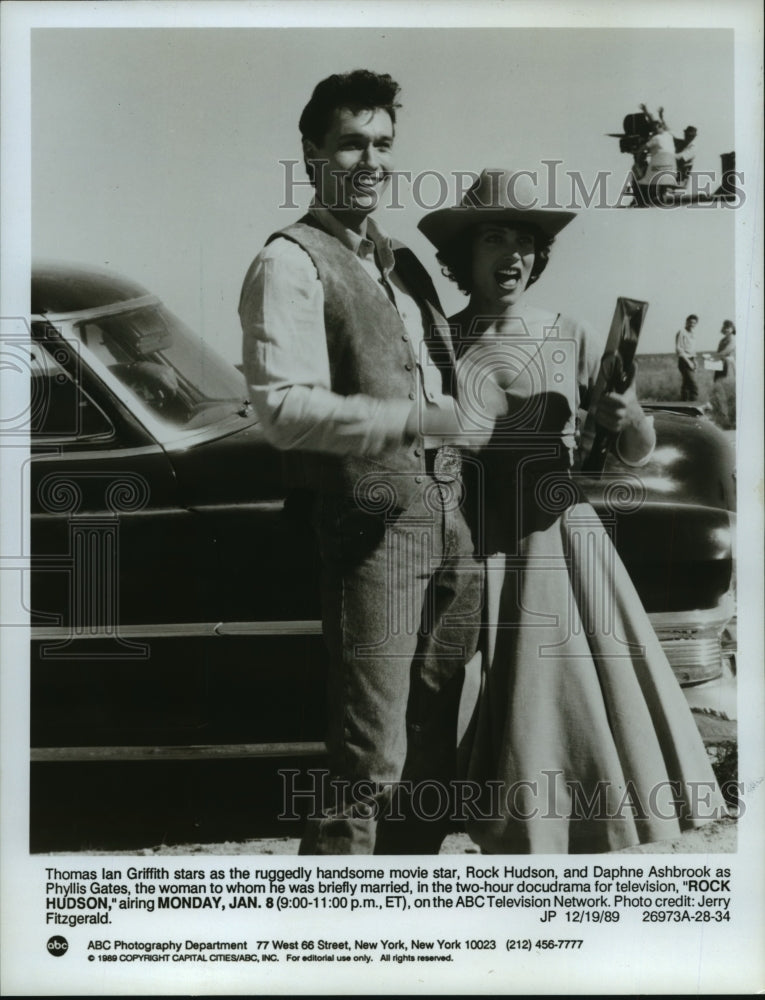 1989 Press Photo &quot;Rock Hudson&quot; stars Thomas Ian Griffith and Daphne Ashbrook - Historic Images