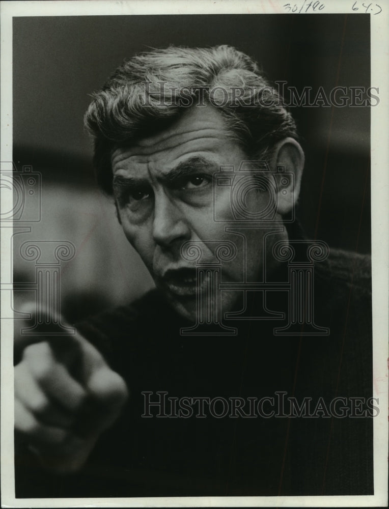 1974, Andy Griffith as police chief in his pilot film &quot;Winter Kill.&quot; - Historic Images