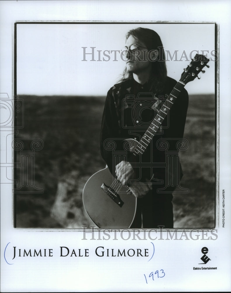 1993 Press Photo Jimmie Dale Gilmore with his guitar - mjp16028 - Historic Images