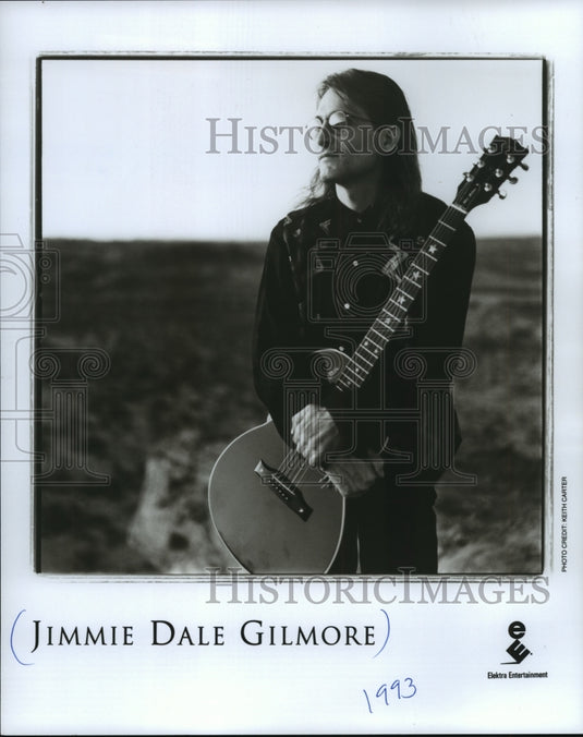 1993 Press Photo Jimmie Dale Gilmore with his guitar - mjp16028 - Historic Images