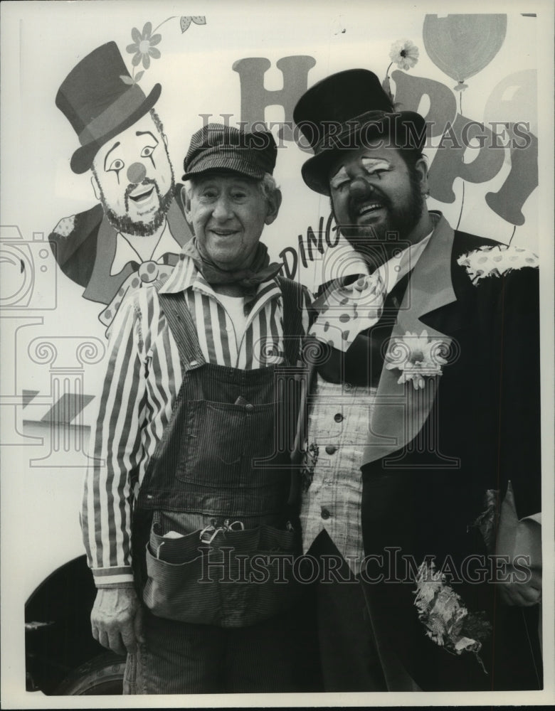 1985, Jack Gilford and Dom DeLuise star in Happy, on CBS. - mjp16071 - Historic Images