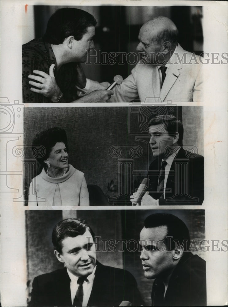 1969 Press Photo Photos of Merv Griffin with guests on &quot;The Merv Griffin Show&quot; - Historic Images