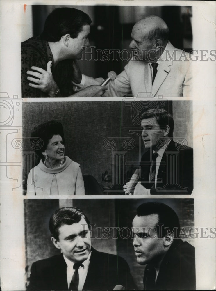 1969 Press Photo Photos of Merv Griffin with guests on "The Merv Griffin Show" - Historic Images