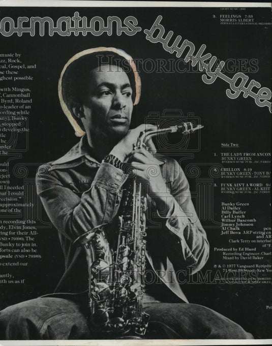 1977 Press Photo Bunky Green photo from the jacket of his "Transformation" album - Historic Images