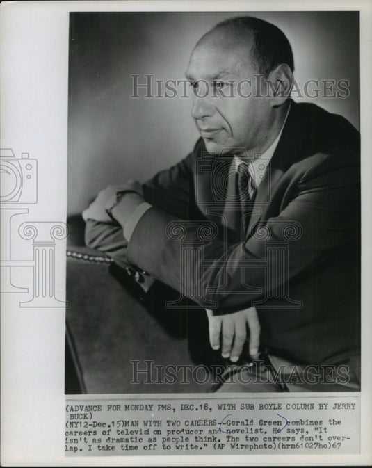 1967, Man With Two Careers-Author and producer Gerald Green. - Historic Images
