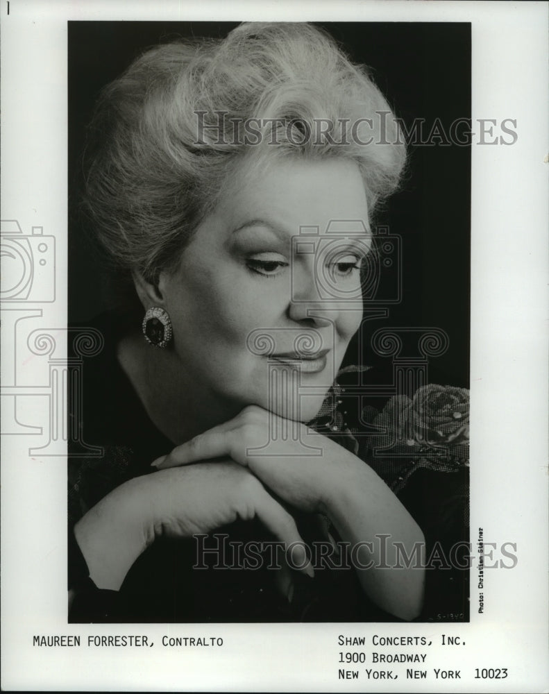 1989 Press Photo Contralto soloist Maureen Forrester - mjp16453 - Historic Images