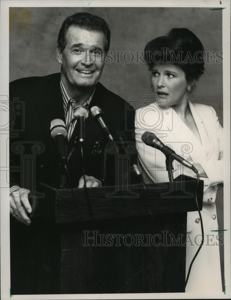 1991 Press Photo &quot;Man of the People&quot; stars James Garner and Kate Mulgrew - Historic Images