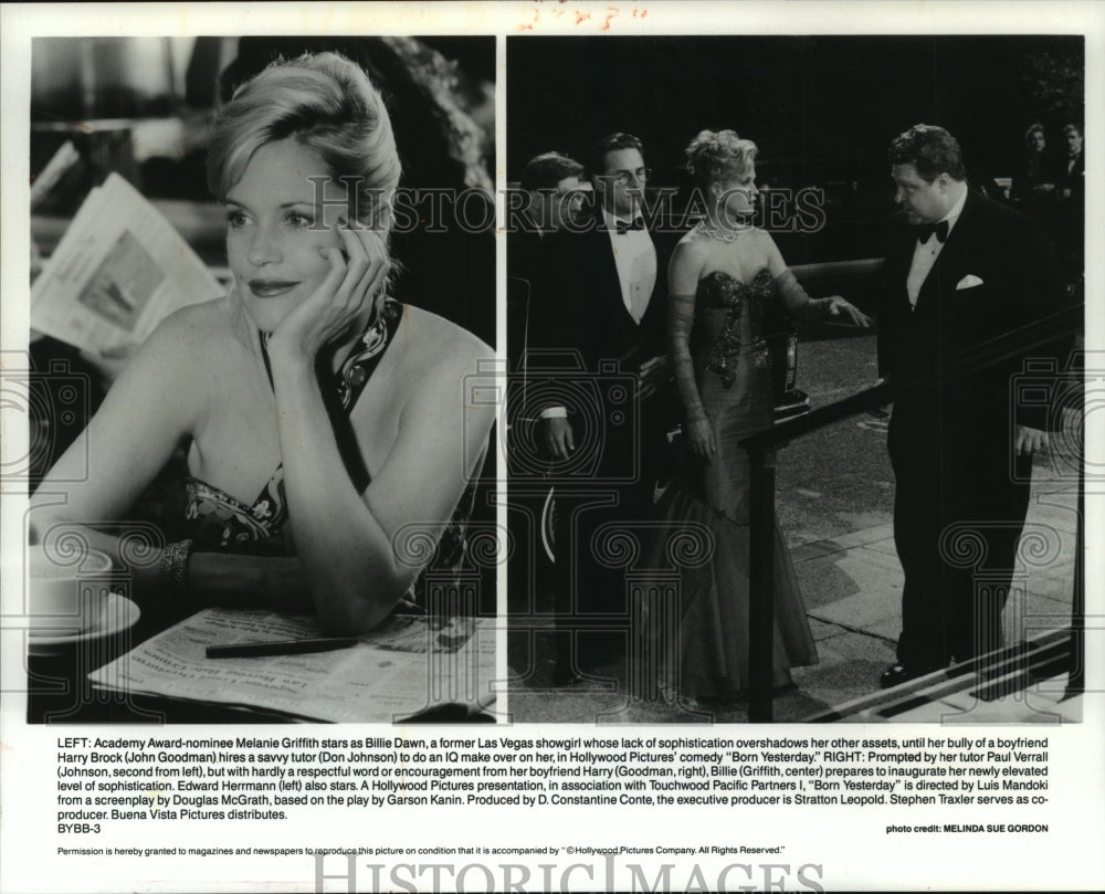 1993 Press Photo Melanie Griffith stars as Billie Dawn in "Born Yesterday." - Historic Images