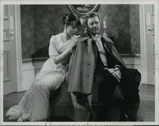 1967, Claire Bloom and Sir John Gielgud in scene from "Ivanov" - Historic Images